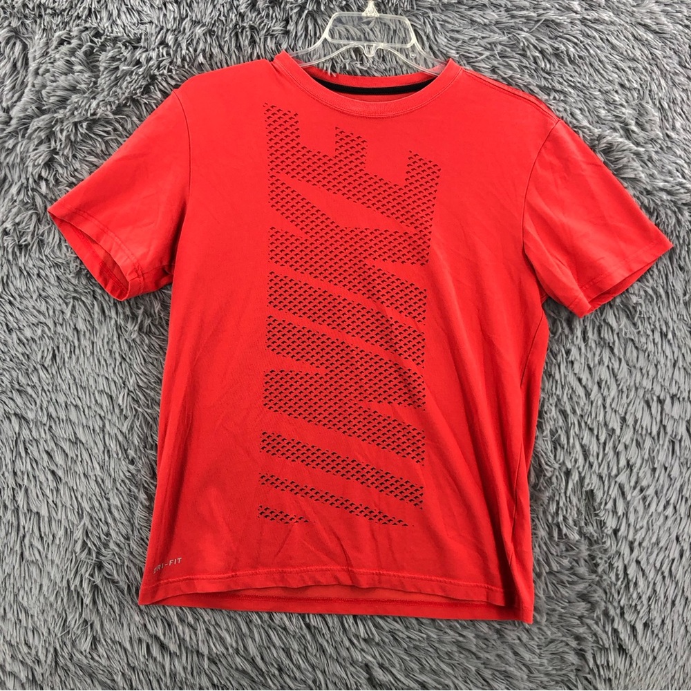 Nike Tshirt Mens Medium Dri Fit Red Spellout Shirt